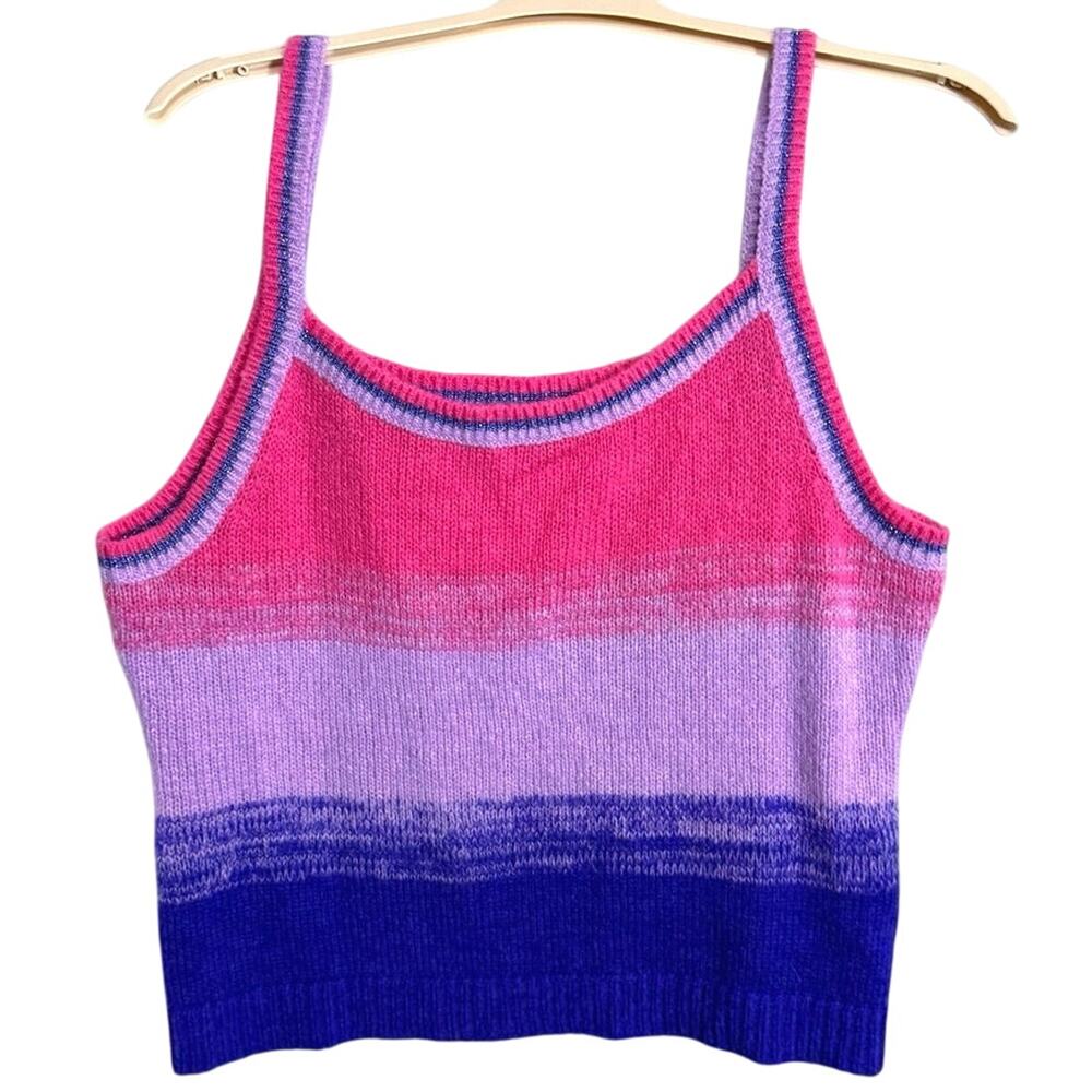 Lilly Pulitzer Tessalyn Sweater Tank Top Size  Large Preppy Chic Pink Purple